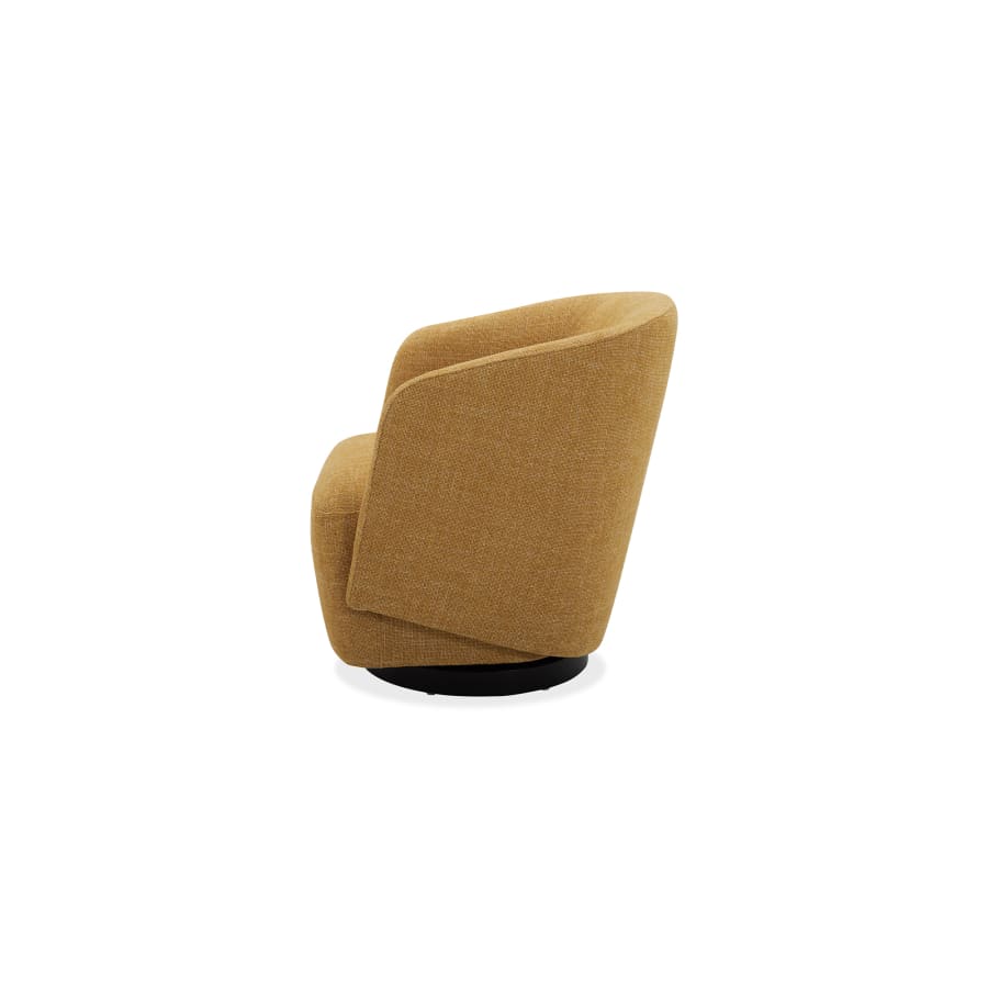 Fauteuil cabriolet design pivotant en tissu jaune