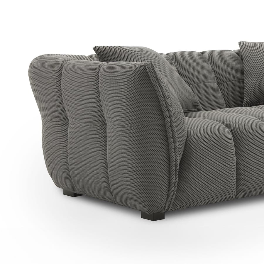 Canap&eacute; 2 places en tissu 3D gris