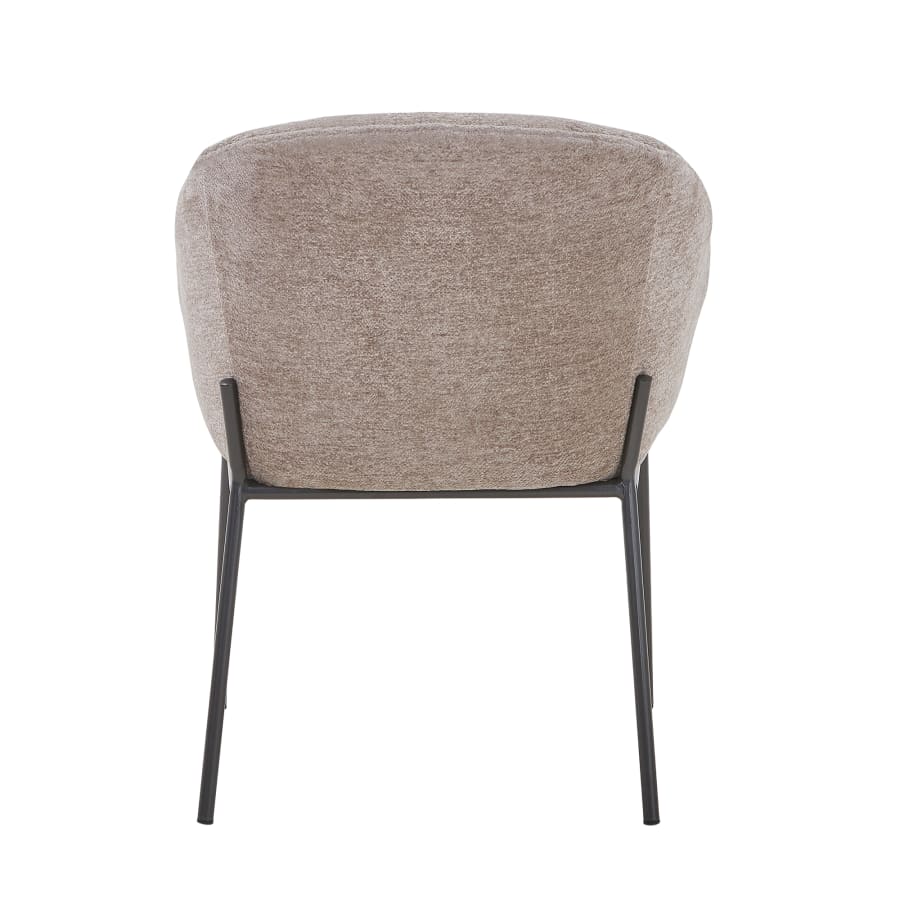 Chaise en tissu taupe pieds en métal noir