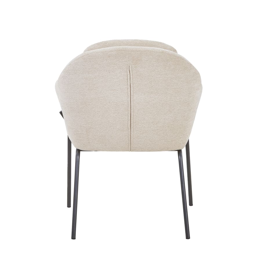 Chaise en tissu beige pieds en métal noir
