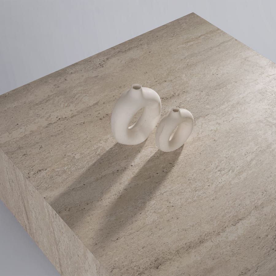 Table basse carr&eacute;e beige 90 cm