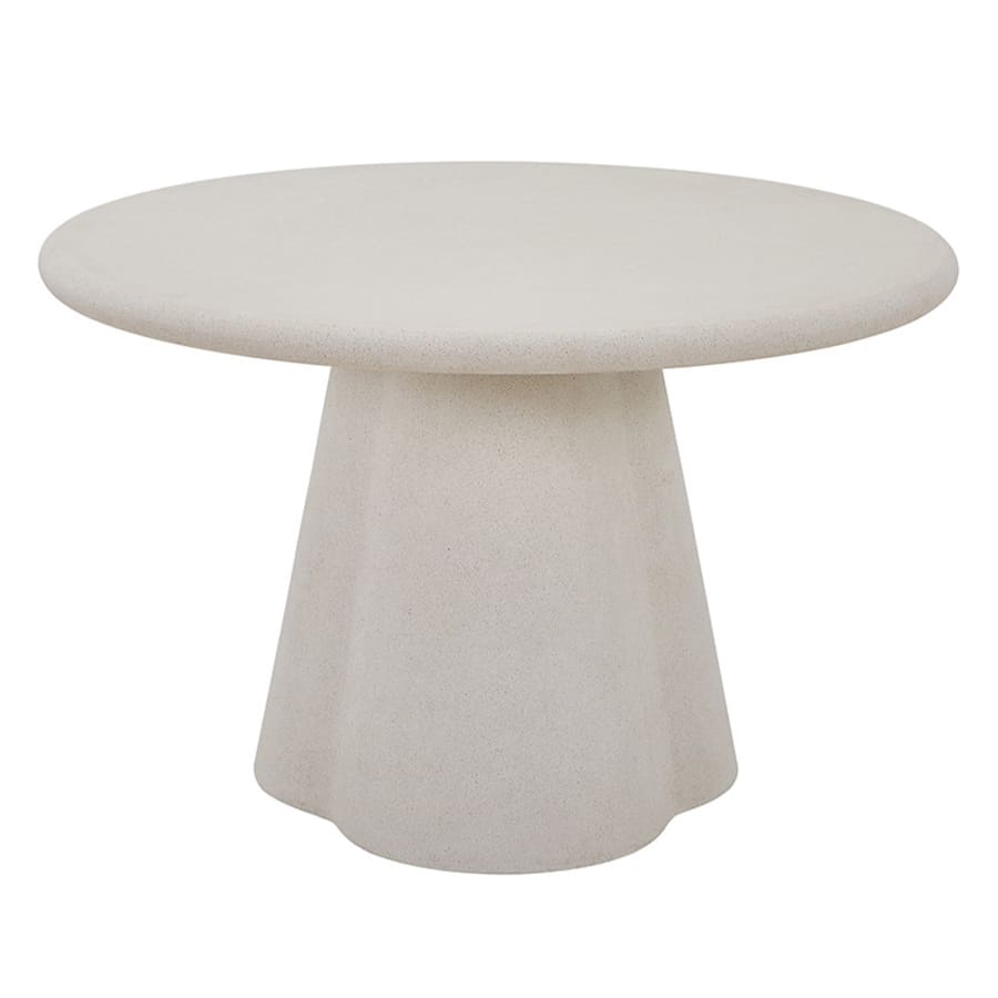 Table &agrave; manger ronde couleur ciment 120 cm