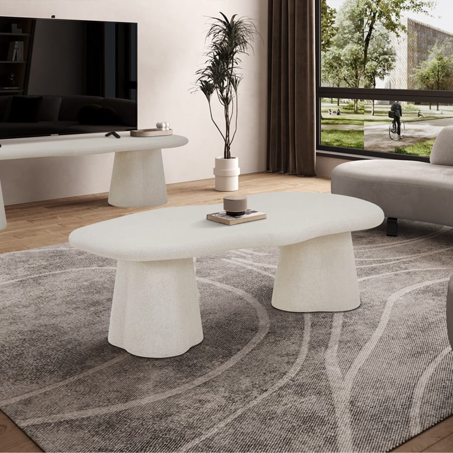 Table basse couleur ciment 130 cm