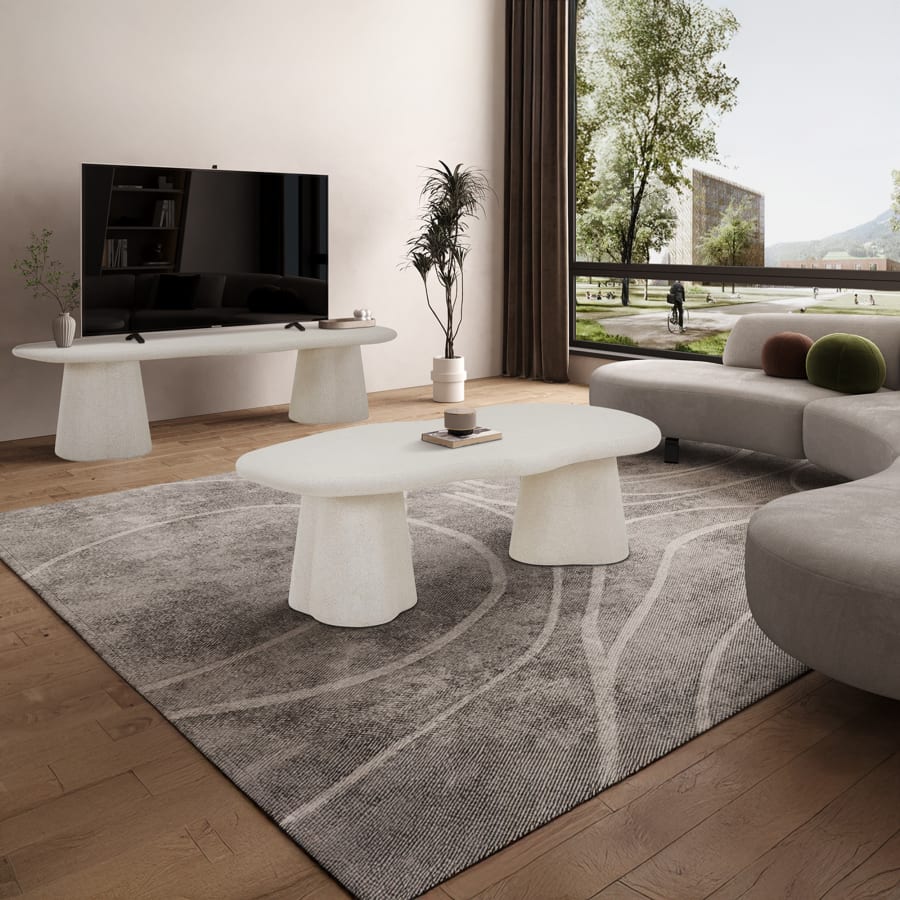 Table basse couleur ciment 130 cm