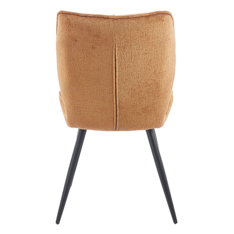 Lot de 2 chaises en tissu orange pieds en métal noir