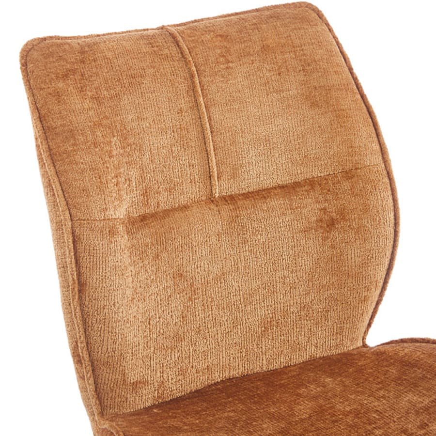 Lot de 2 chaises en tissu orange pieds en métal noir