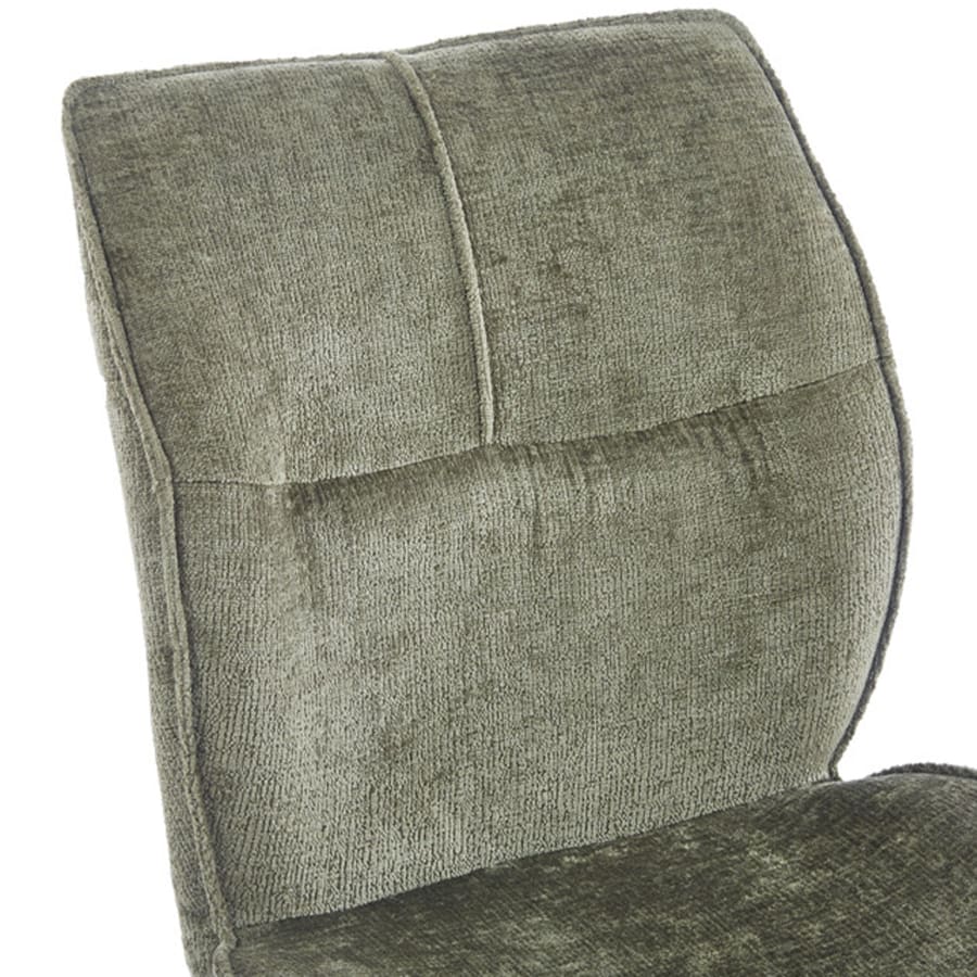 Lot de 2 chaises en tissu vert pieds en métal noir