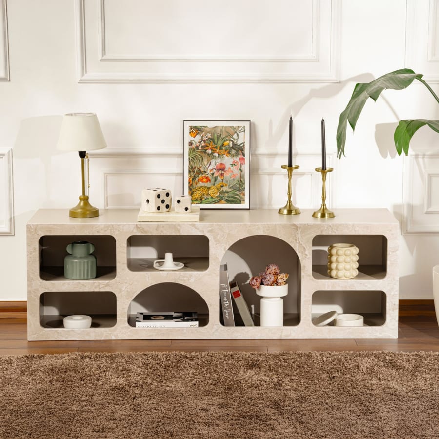 Meuble TV 7 niches beige