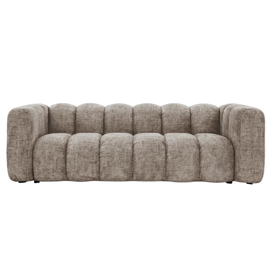 Canapé 3 places en tissu taupe