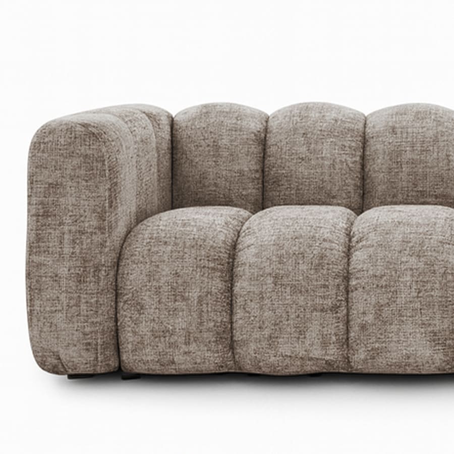 Canapé 3 places en tissu taupe