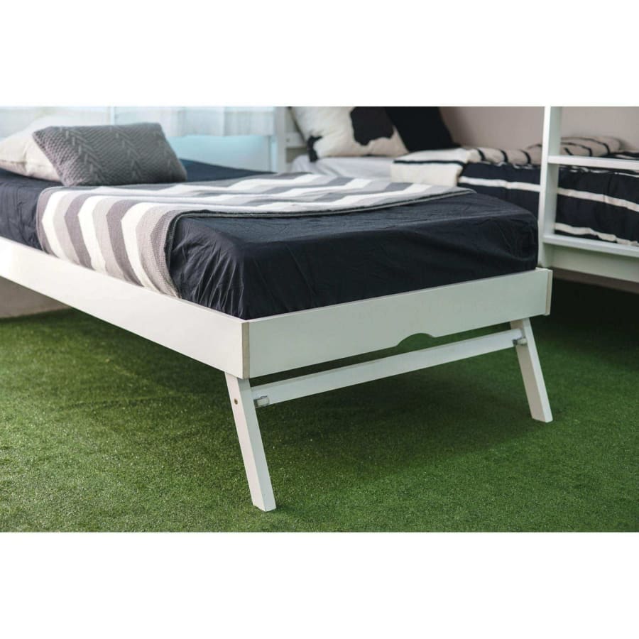 Lit gigogne superposé 3 personnes 90 x 190 cm en bois blanc