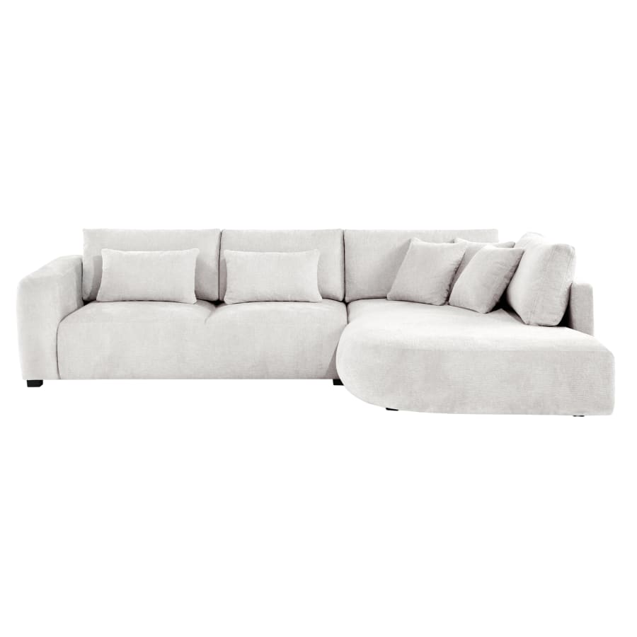 Canapé d'angle en tissu beige - Angle droit