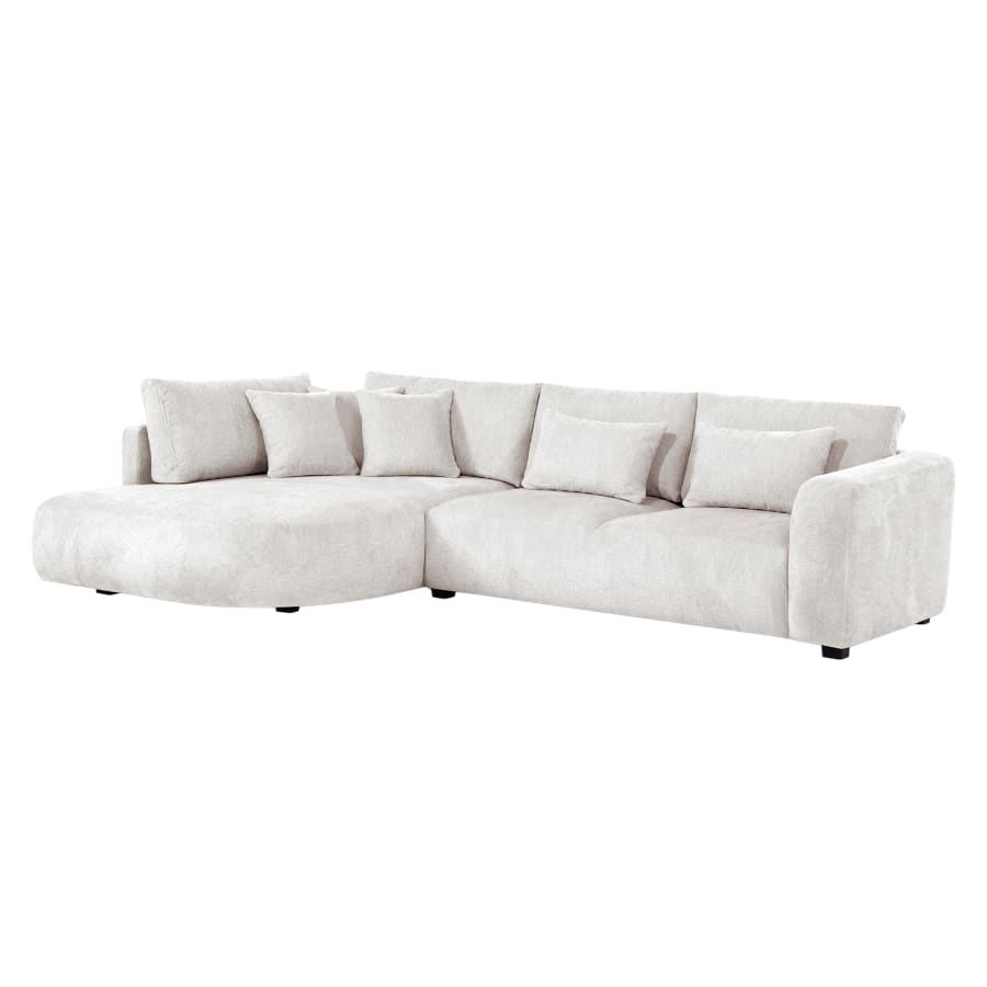 Canapé d'angle en tissu beige - Angle gauche