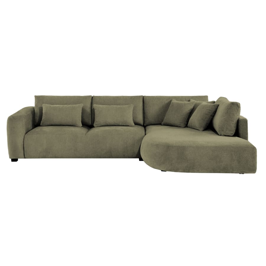 Canapé d'angle en tissu vert - Angle droit