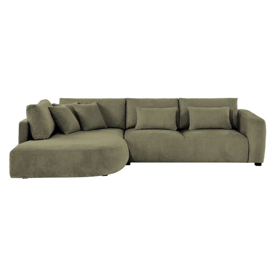 Canapé d'angle en tissu vert - Angle gauche
