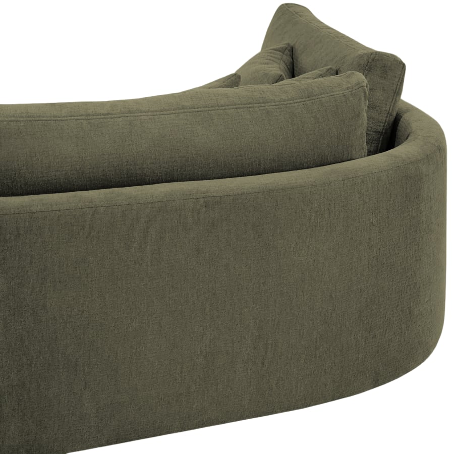 Canapé d'angle en tissu vert - Angle gauche