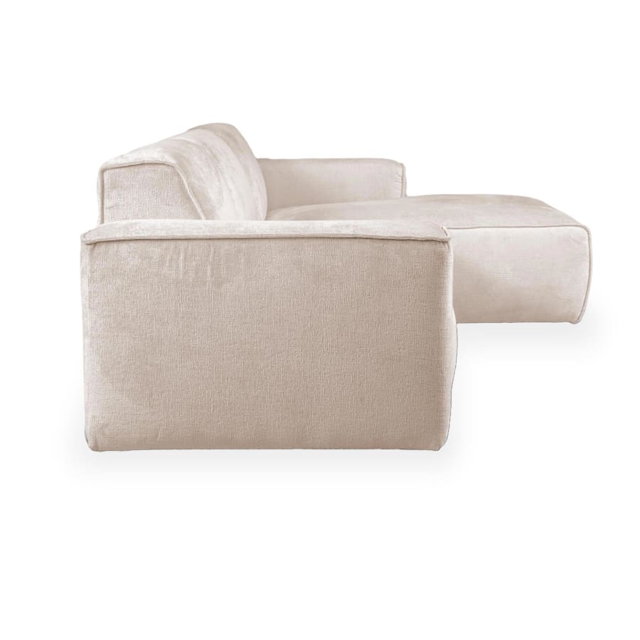 Canapé d'angle en tissu beige - Angle droit