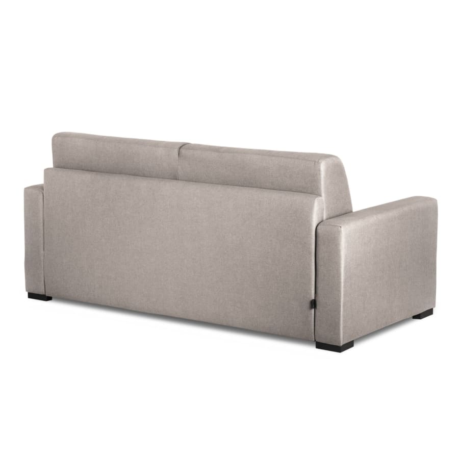 Canapé convertible 3 places en tissu beige ouverture express matelas 14 cm