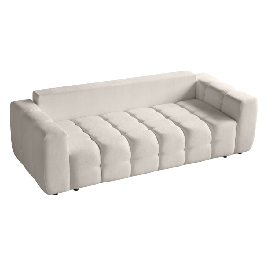 Canapé 3 places convertible avec coffre en tissu beige