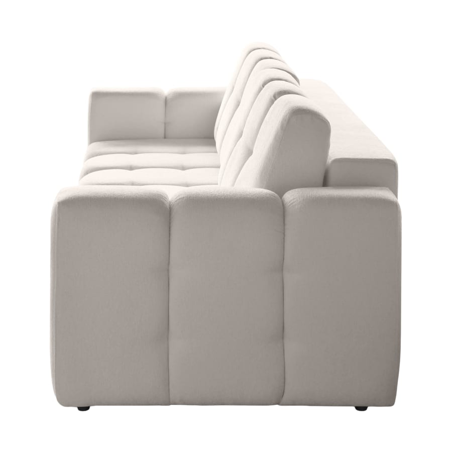 Canapé 3 places convertible avec coffre en tissu beige