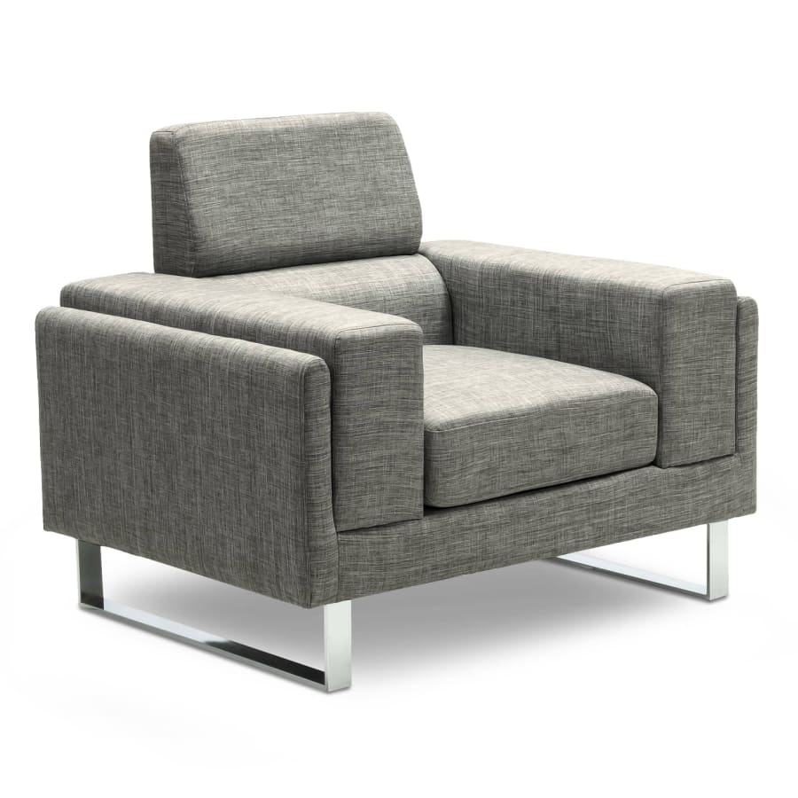 Fauteuil design en tissu gris