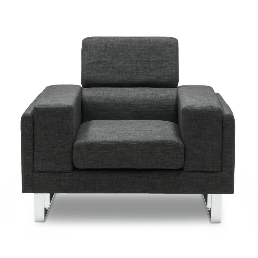 Fauteuil design en tissu gris foncé