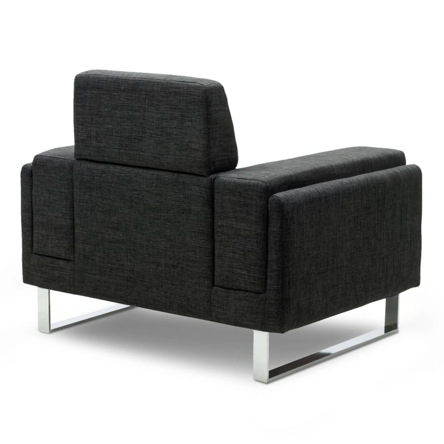 Fauteuil design en tissu gris foncé