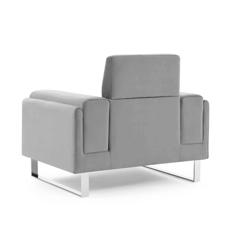 Fauteuil design en velours gris