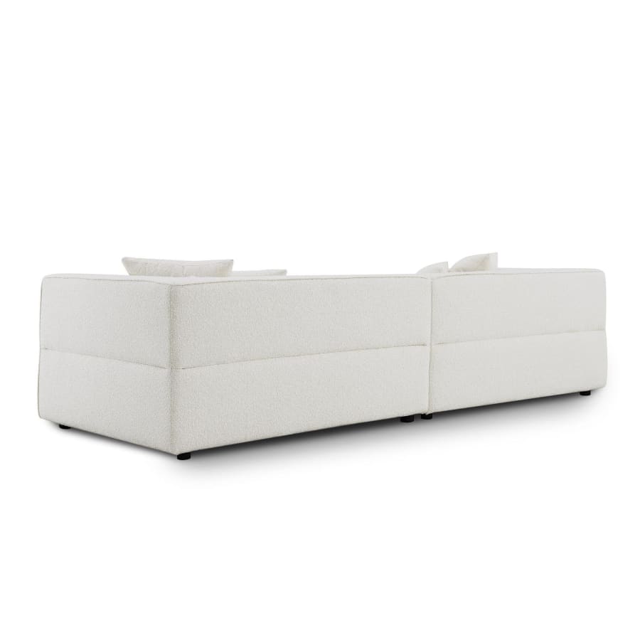 Canap&eacute; 4 places effet peau de mouton beige