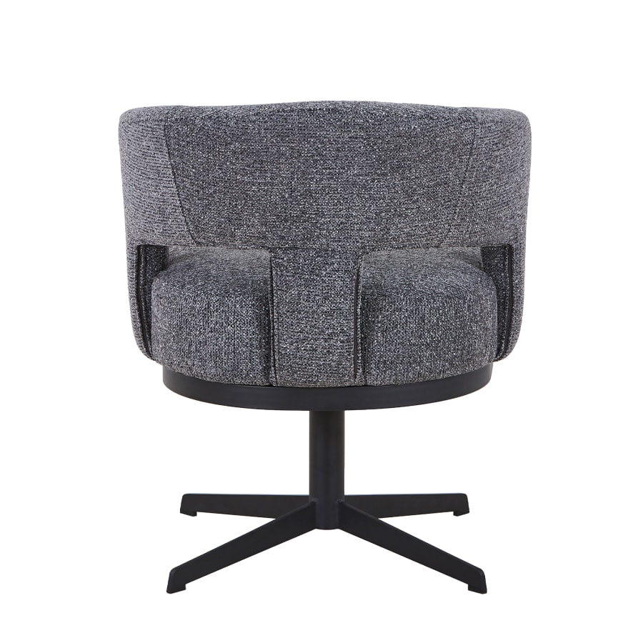Chaise pivotante en tissu gris anthracite pieds en métal noir