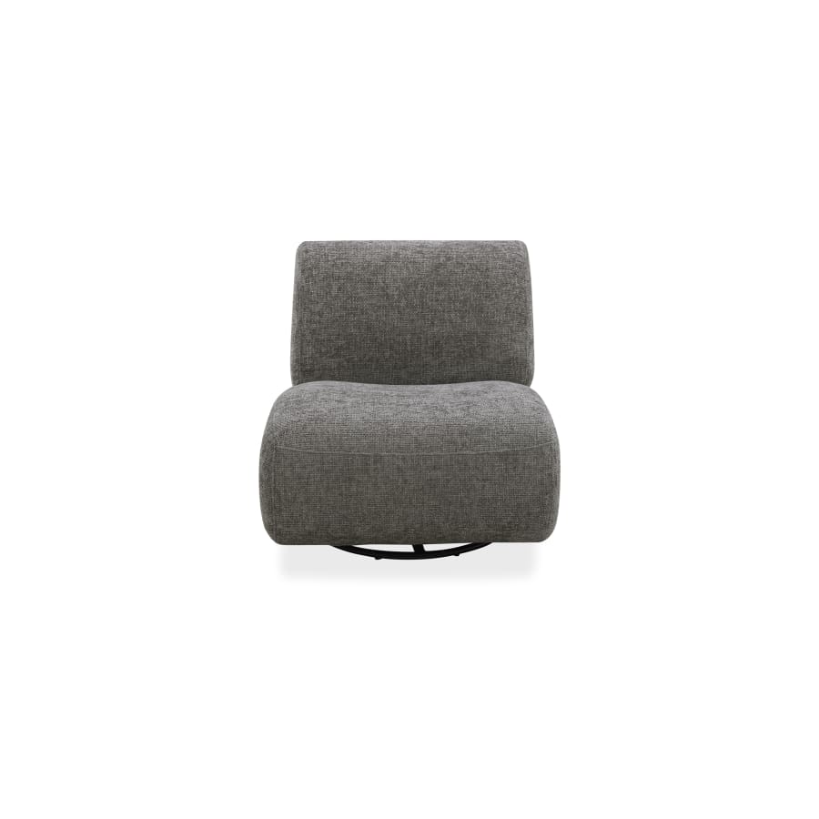 Fauteuil pivotant en velours chiné gris foncé