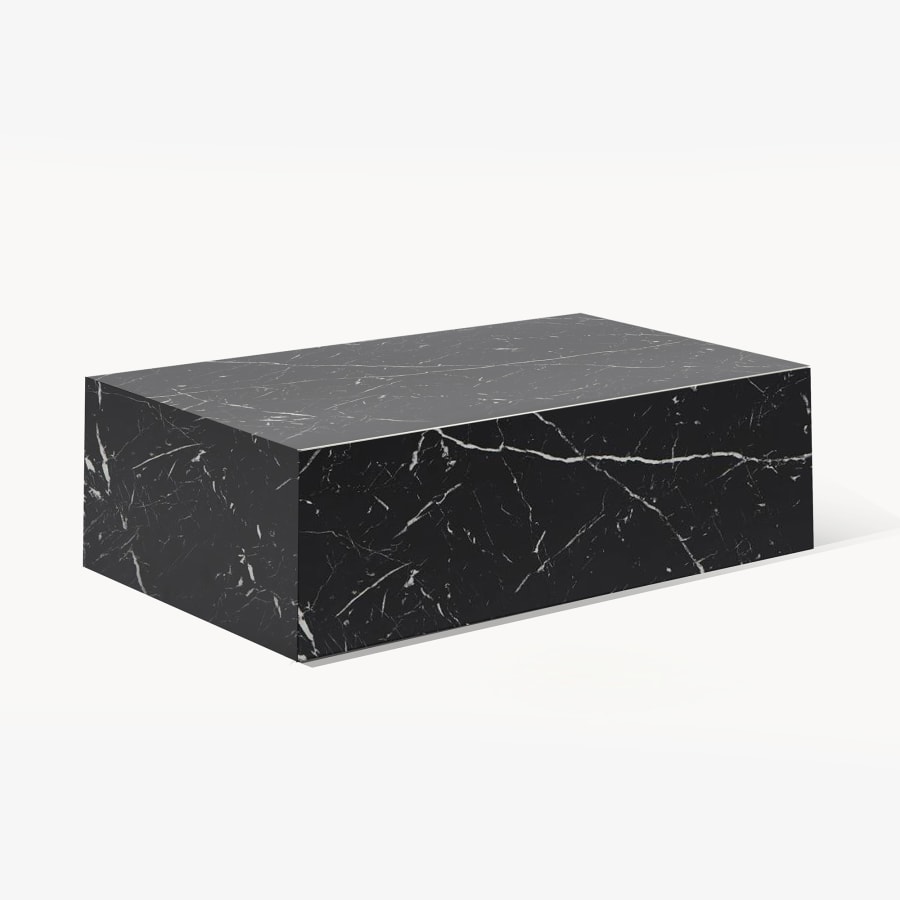 Table basse rectangulaire effet marbre noir