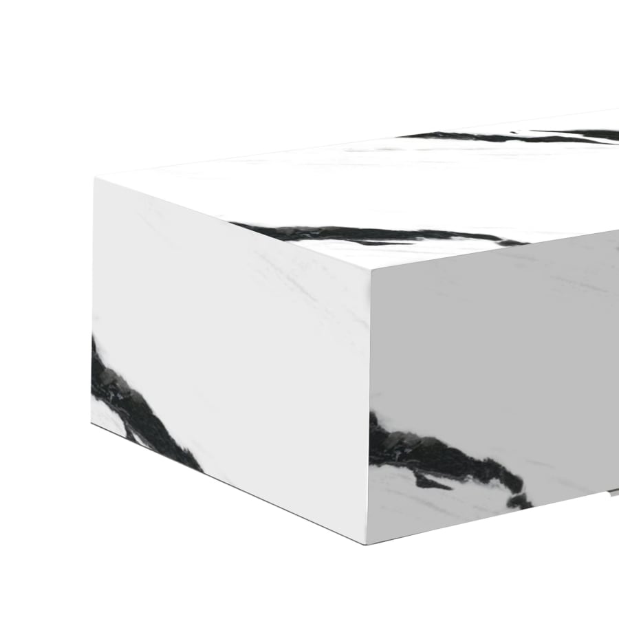 Table basse rectangulaire marbre d'ingénierie blanc et noir