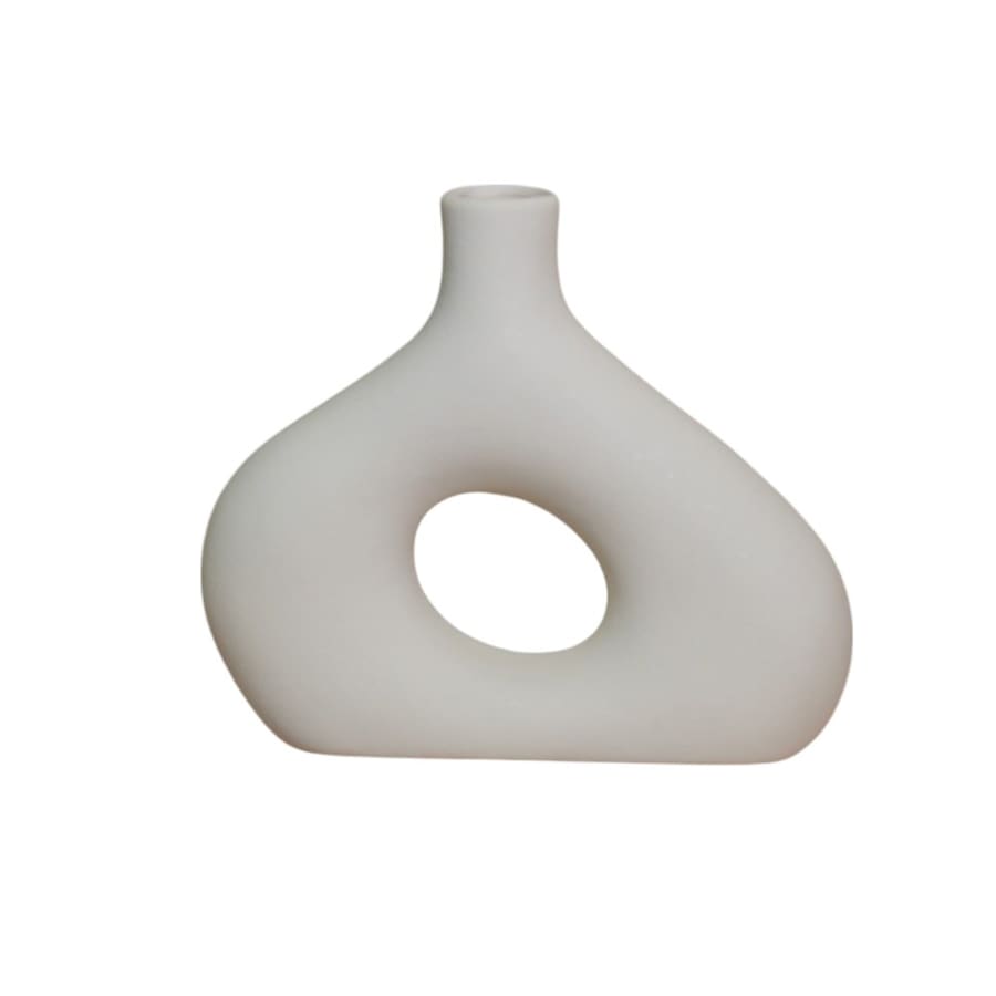 Vase en céramique blanc H14 cm