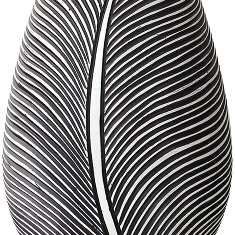 Vase en résine noir et blanc H30 cm