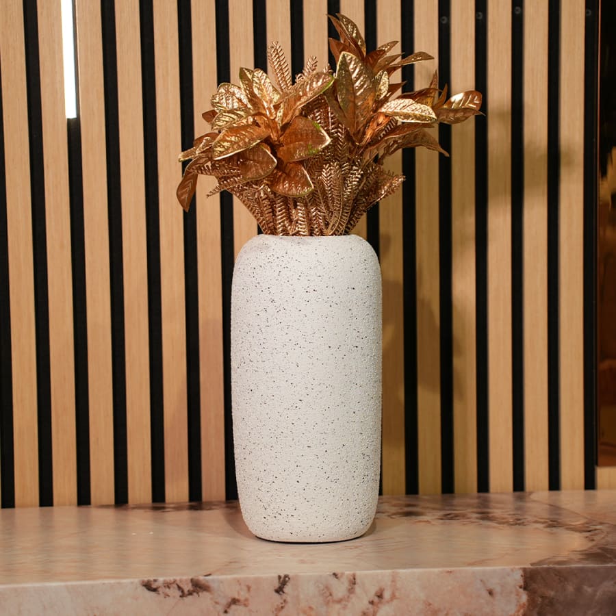 Vase en céramique blanc H32 cm