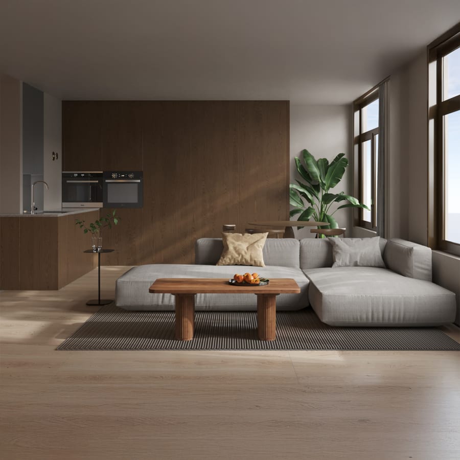 Table basse bois de manguier brun clair