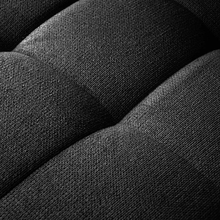 Canapé d'angle convertible avec coffre en tissu noir - Angle gauche