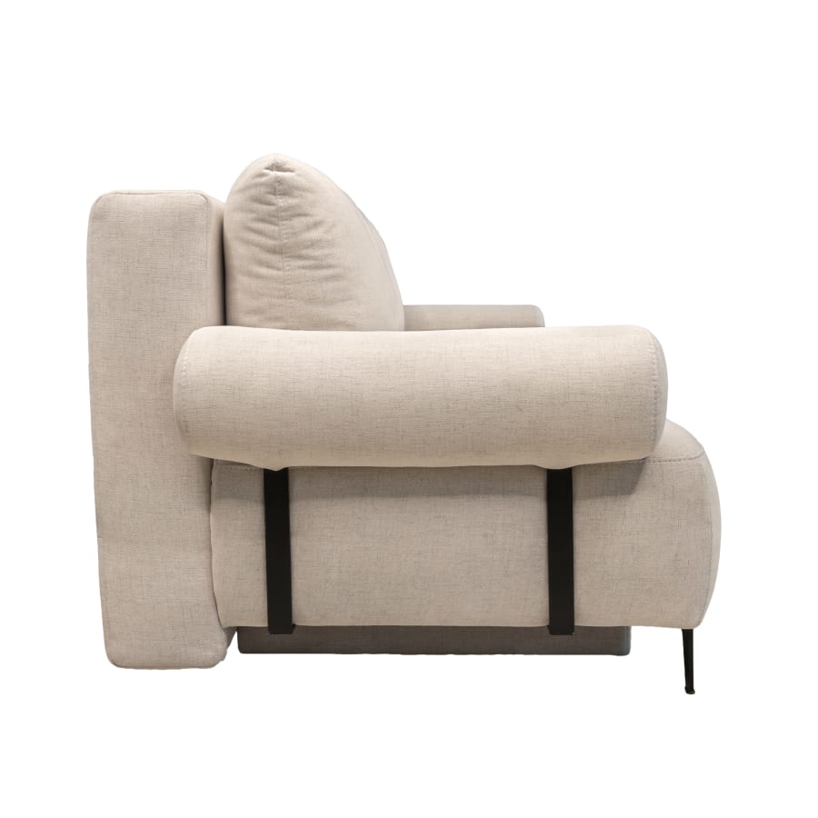 Canap&eacute; 3 places convertible avec coffre en tissu beige