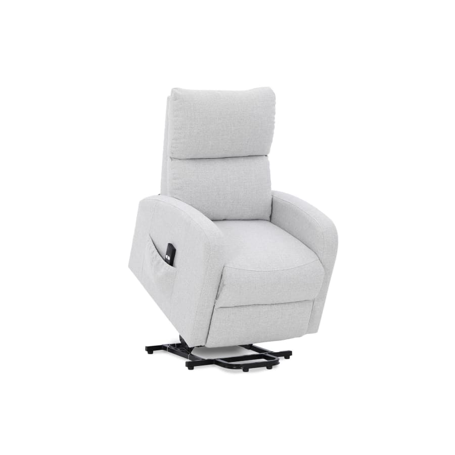 Fauteuil releveur relax &eacute;lectrique en tissu gris clair