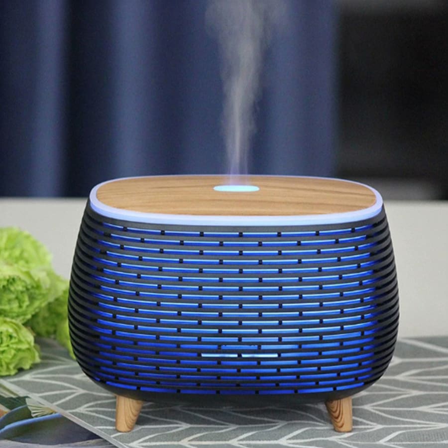 Diffuseur d'huiles essentielles à LED noir