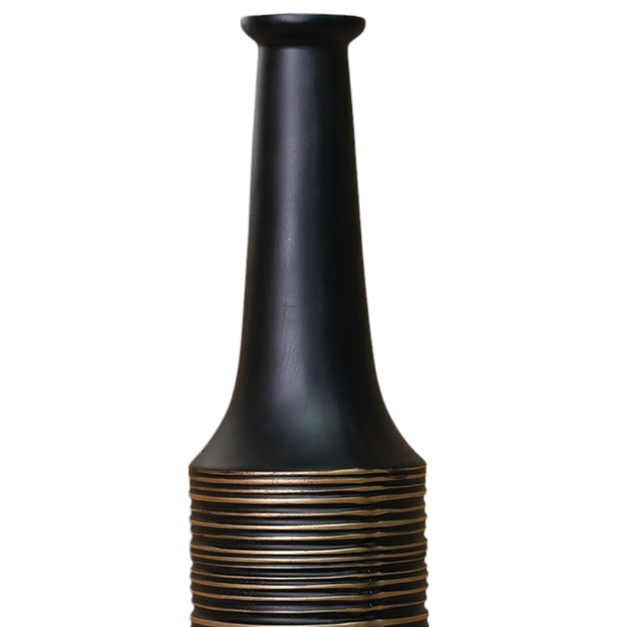 Vase en résine noir et doré H50 cm