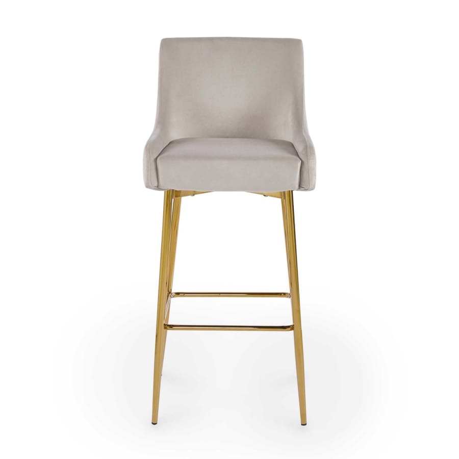 Lot de 2 tabourets de bar design en velours beige