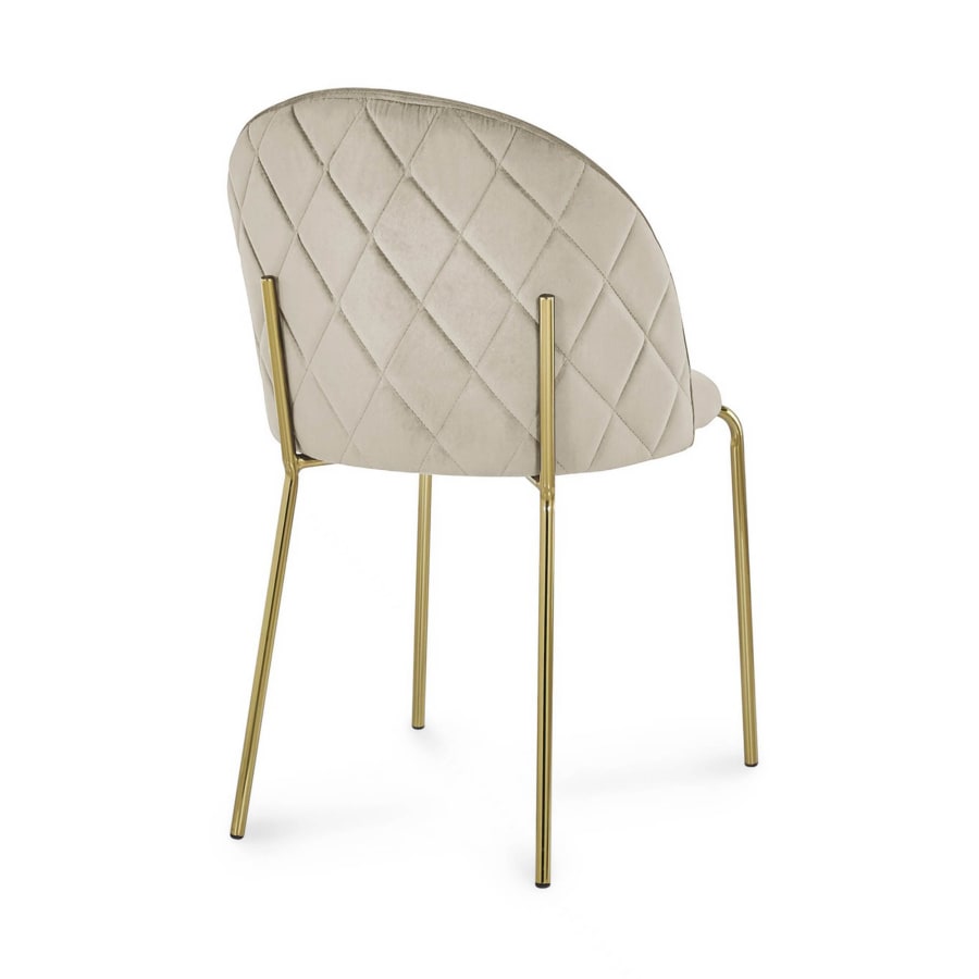 Lot de 2 chaises design en velours beige