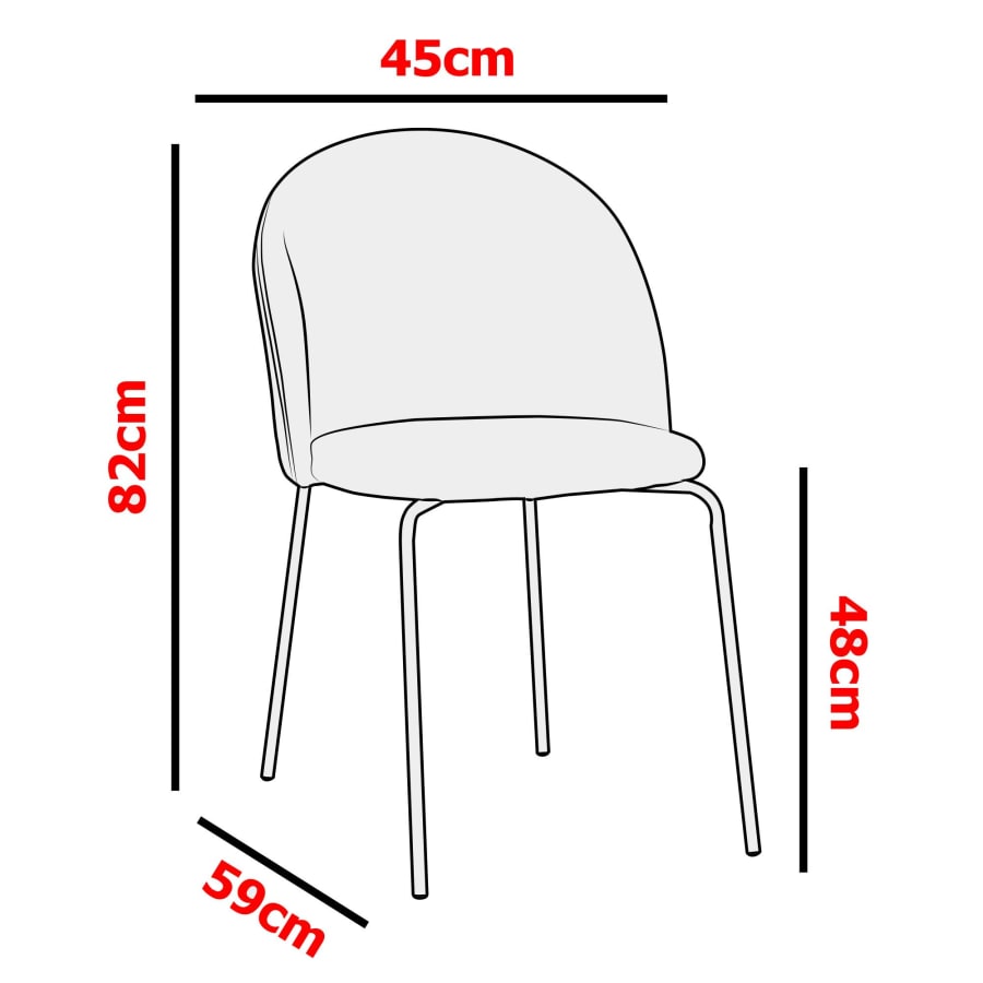 Lot de 2 chaises design en velours beige