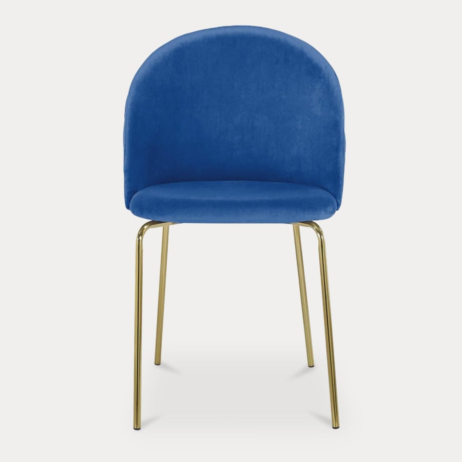 Lot de 2 chaises en velours bleu