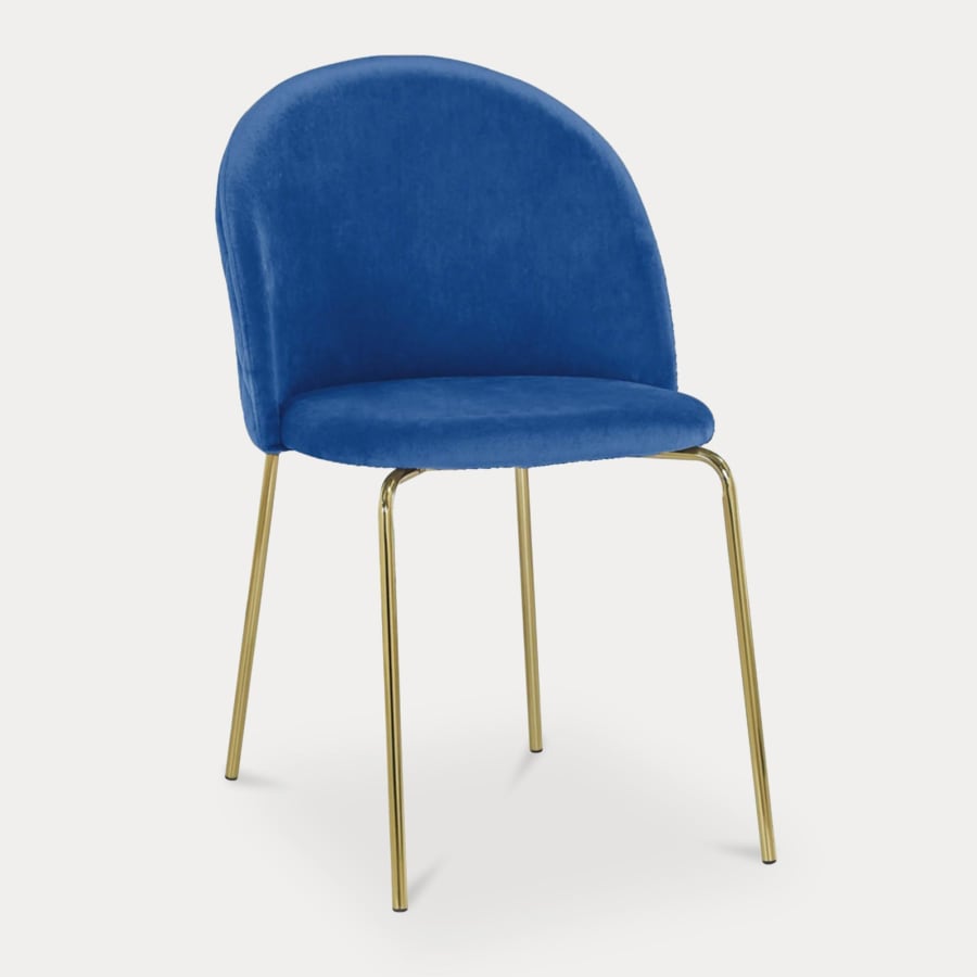 Lot de 2 chaises en velours bleu