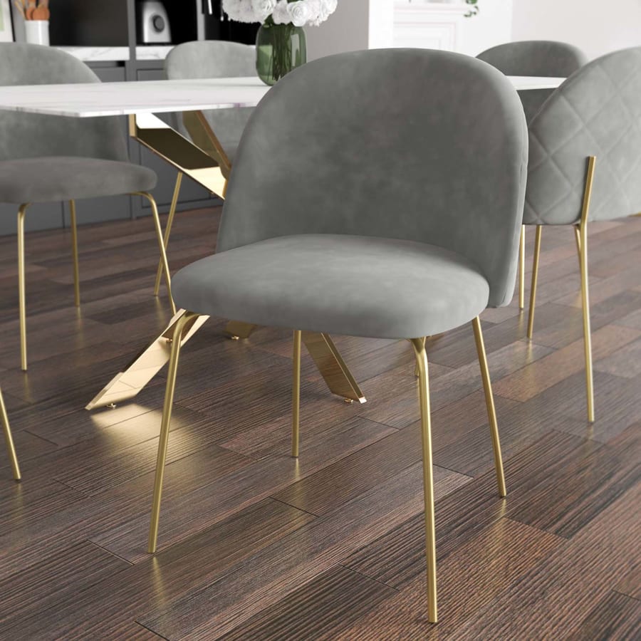 Lot de 2 chaises en velours gris