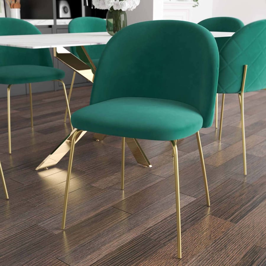 Lot de 2 chaises en velours vert