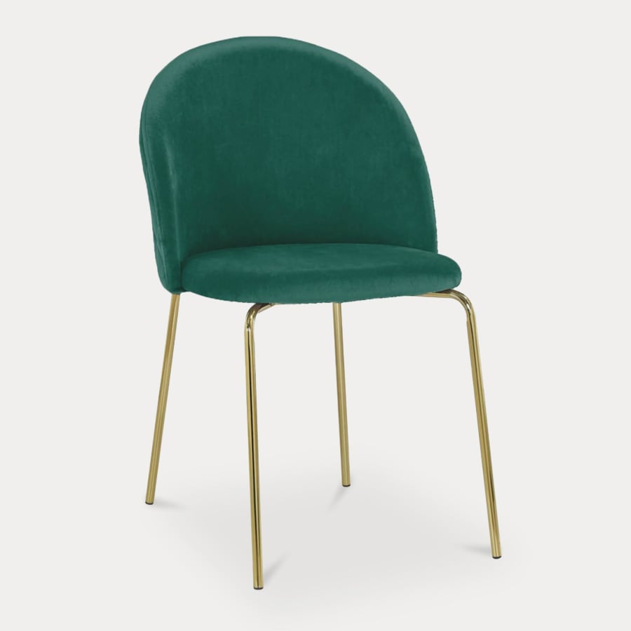 Lot de 2 chaises en velours vert